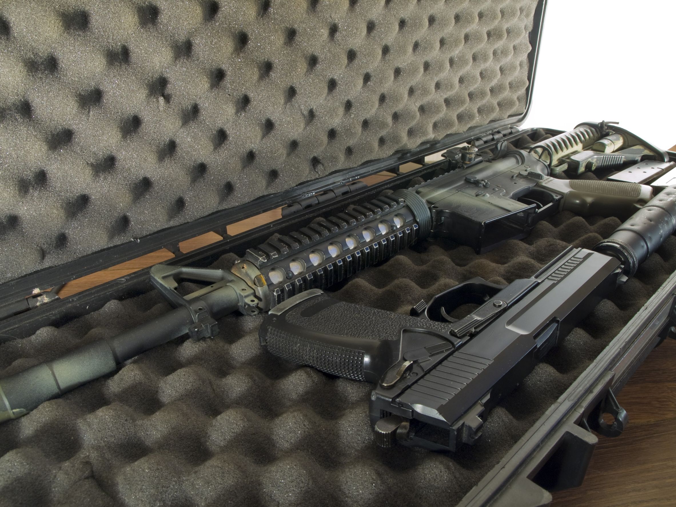 guns in soft secure storage case