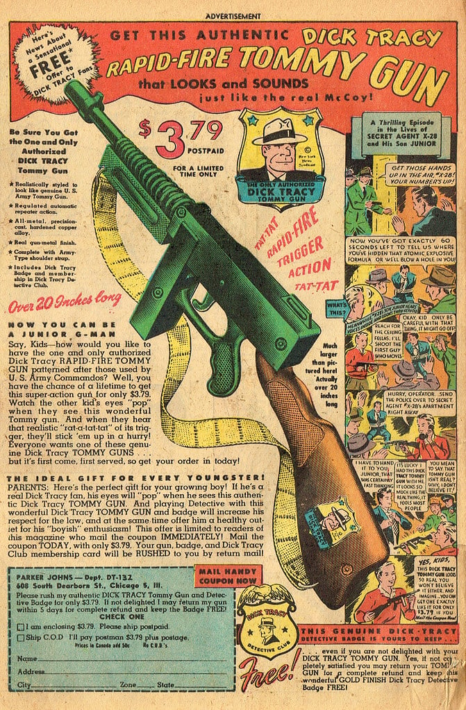 Tommy gun advertisement