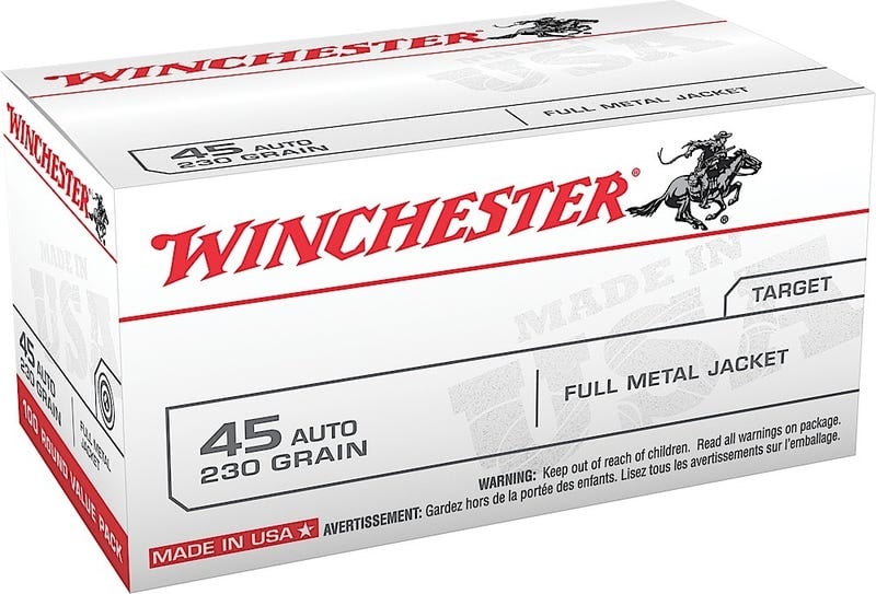 Winchester Target Ammunition .45 Acp 230 Grain FMJ