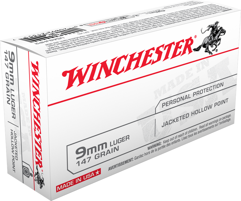 Winchester White Box Brass 9mm 115 Grain 50 Grain JHP