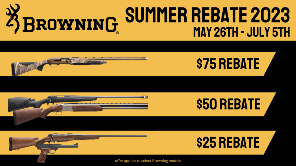 Browning Summer Rebate cover image. May 26th through July 5th